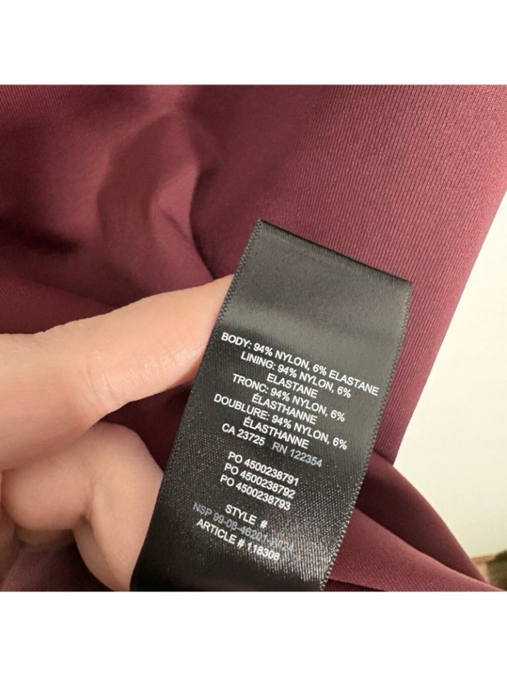 Aritzia Sz S Burgundy Strapless Original Contour Enrapture Mini Tube Dress NWOT - Picture 8 of 8